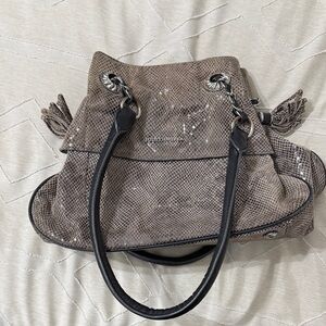 Judith Ripka Black and Gray Shoulder Bag